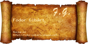 Fodor Gibárt névjegykártya
